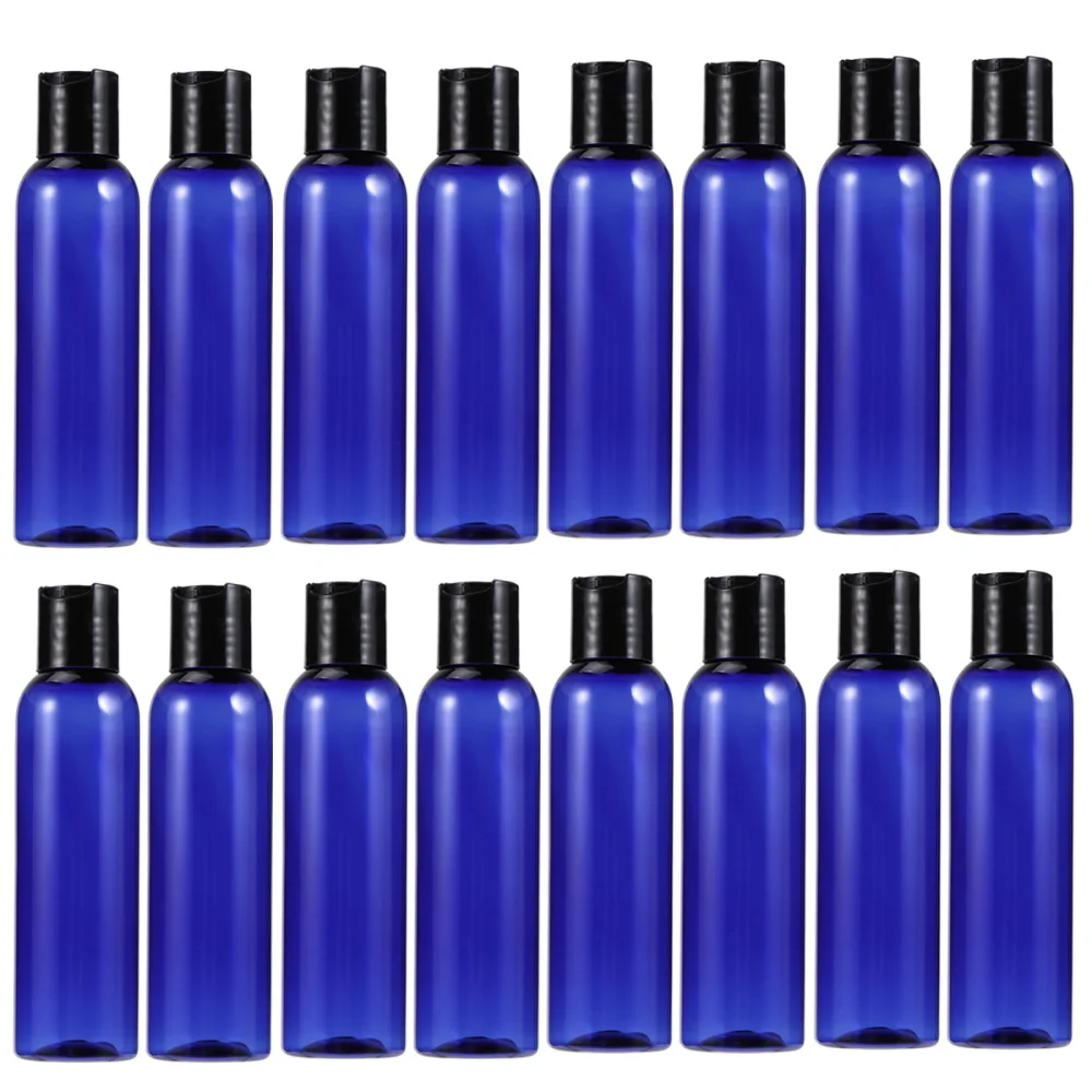 

20pcs 150ML Portable Bottles Handy Cosmetic Travel Containers Toiletries Liquid Containers Clear Bottle (Blue and Black)