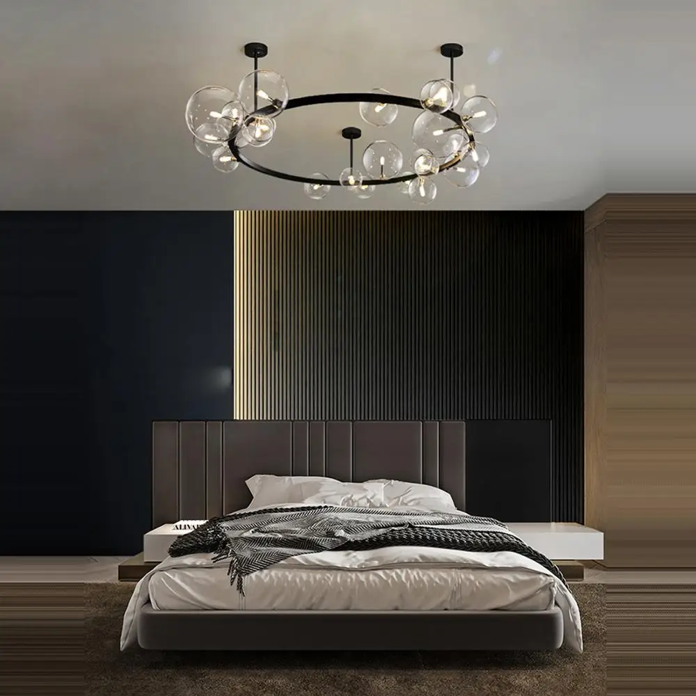 LED Postmodern Iron Glass Bubbles Gold Black Chandelier Lighting Lustre Suspension Luminaire Lampen For Dinning Room
LED Postmodern Iron Glass Bubbles Gold Black Chandelier Lighting Lustre Suspension Luminaire Lampen For Dinning Room
