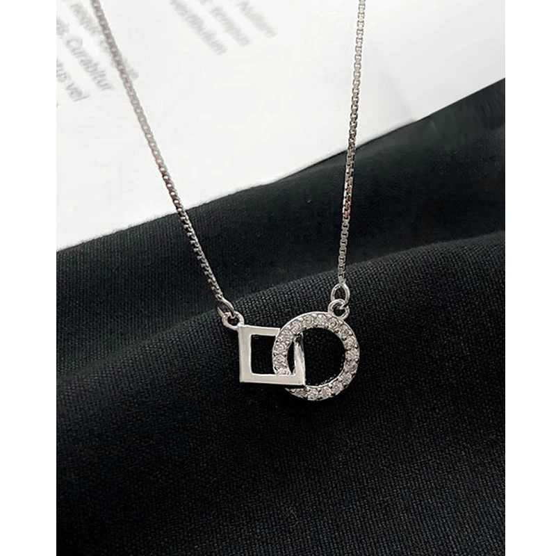 MLKENLY925 Стерлинговое Серебро, круглое квадратное геометрическое сцепляющееся ожерелье, женская простая цепочка до ключиц, Модные индивидуал... 
MLKENLY925 Стерлинговое Серебро, круглое квадратное геометрическое сцепляющееся ожерелье, женская простая цепочка до ключиц, Модные индивидуал...