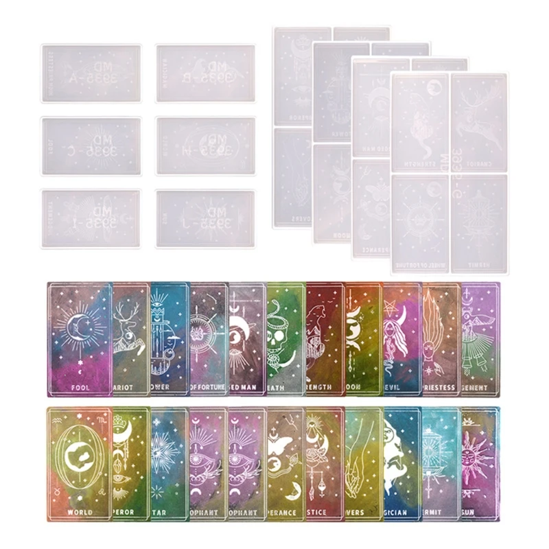 2022 Trend Different Major Arcana Cards Molds Tarots Cards Resin Molds Silicone Molds for DIY Tarots Cards Game Decoration Tool
2022 Trend Different Major Arcana Cards Molds Tarots Cards Resin Molds Silicone Molds for DIY Tarots Cards Game Decoration Tool