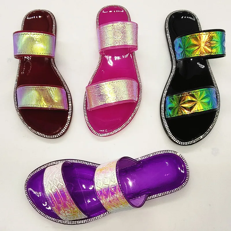 New Arrival Bling Slippers Women Summer Double Strap Rhinestone Slides Flat Beach Sandals Jelly Shoes Chanclas Pantoufle Femme
New Arrival Bling Slippers Women Summer Double Strap Rhinestone Slides Flat Beach Sandals Jelly Shoes Chanclas Pantoufle Femme