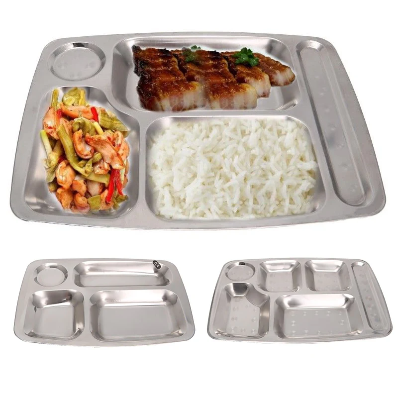 4/5/6 Grids Stainless Steel School Lunch Divided Plate Tray Kids Snack Food Containers Restaurant Tableware Lunch Meal Box
4/5/6 Grids Stainless Steel School Lunch Divided Plate Tray Kids Snack Food Containers Restaurant Tableware Lunch Meal Box