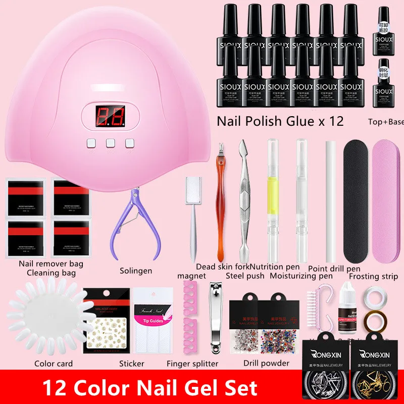Nail Set UV LED Lamp Dryer with 12 Pcs Nail Gel Polish Kit Soak Off Manicure Tools Set Electric Nail Drill Nail Tools
Nail Set UV LED Lamp Dryer with 12 Pcs Nail Gel Polish Kit Soak Off Manicure Tools Set Electric Nail Drill Nail Tools