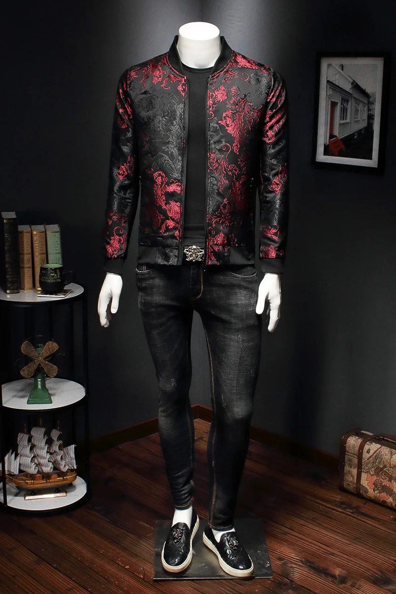 2020 Spring Paisley Print Jacket High Quality Men's Retro Bomber Jacket Coat Fashion Embroidered Jacquard Men Slim Flower Jacket
2020 Spring Paisley Print Jacket High Quality Men's Retro Bomber Jacket Coat Fashion Embroidered Jacquard Men Slim Flower Jacket