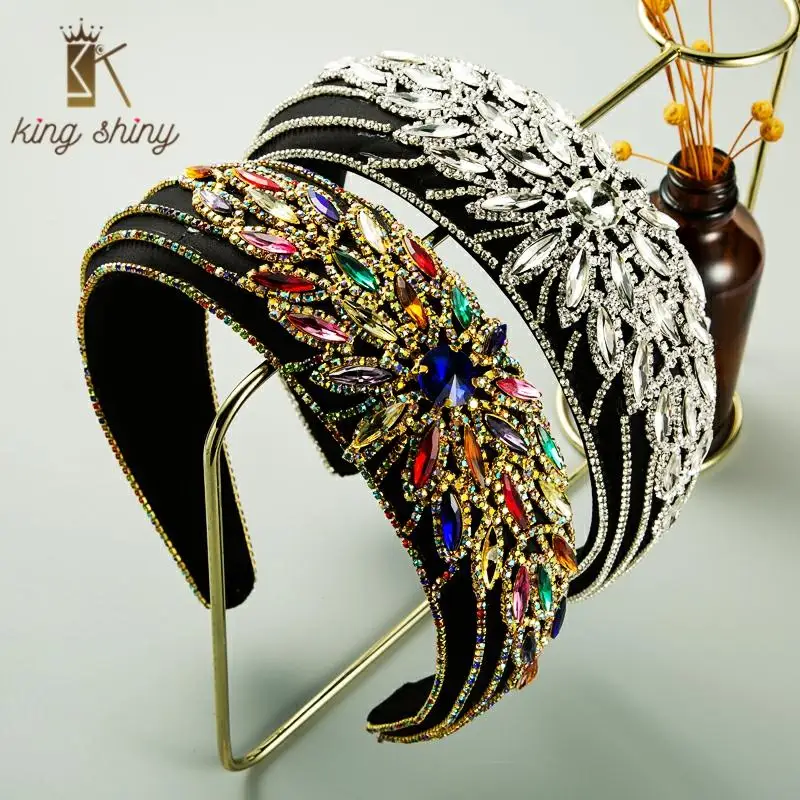 Exquisete Baroque Multi Color Crystal Flower Headband High Class Full Rhinestone Metal Belt Sponge Hairband for Lady Tiara Bezel
Exquisete Baroque Multi Color Crystal Flower Headband High Class Full Rhinestone Metal Belt Sponge Hairband for Lady Tiara Bezel