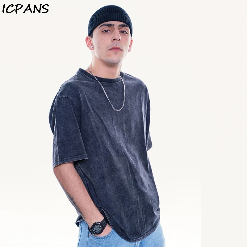ICPANS 2020 Summer Short Sleeve Tshirts Trendy Men Washed Dyed Old Hip Hop Casual Tops Tees Fashion Swag Tshirts Streetwear
ICPANS 2020 Summer Short Sleeve Tshirts Trendy Men Washed Dyed Old Hip Hop Casual Tops Tees Fashion Swag Tshirts Streetwear