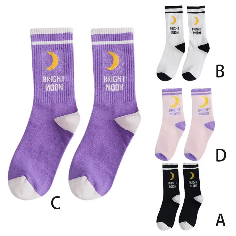 Men Women Hip Hop Autumn Elastic Rib Trim Long Crew Socks New Moon Letters Stripes Printed Couples Cotton Tube Hosiery
Men Women Hip Hop Autumn Elastic Rib Trim Long Crew Socks New Moon Letters Stripes Printed Couples Cotton Tube Hosiery