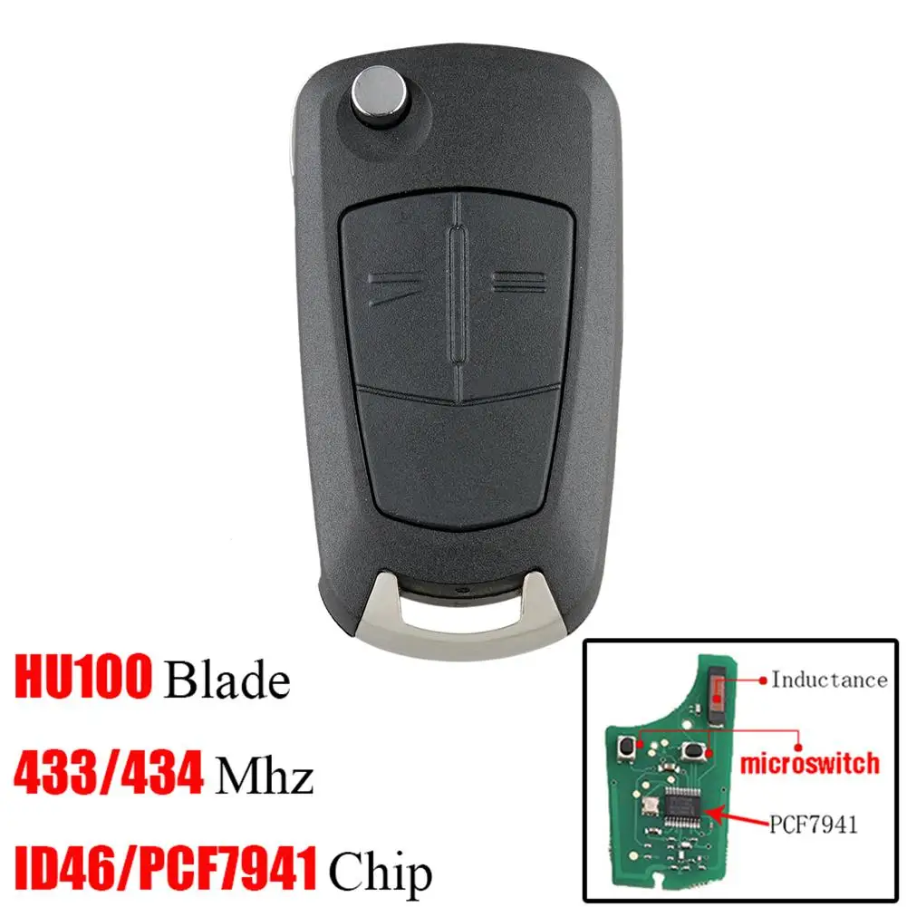 Автомобильный дистанционный ключ с 2 кнопками чип PCF7941 для Vauxhall Opel Astra H Zafira B 2005 2006