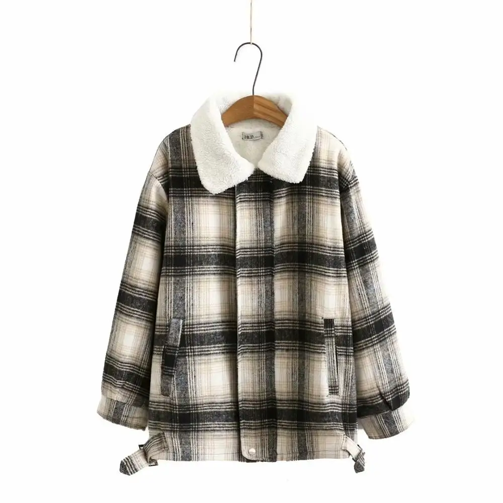 Plus size Plaid fleece inside women loose warm jackets 2021 new winter casual ladies thick cpats female tops
Plus size Plaid fleece inside women loose warm jackets 2021 new winter casual ladies thick cpats female tops