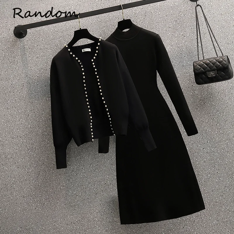 Women Plus Size Cashmere Suit Pearl Knit Cardigan Top And Turtleneck Sweater Dress Two Piece Set Elegant Outfit Office Clothing
Women Plus Size Cashmere Suit Pearl Knit Cardigan Top And Turtleneck Sweater Dress Two Piece Set Elegant Outfit Office Clothing