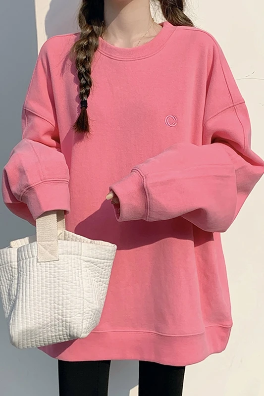 Pink Female Sweatshirts 2021 New Spring Autumn Thin Pullovers Top Korea-style Loose O-neck Casual Long Sleeve Students Hoodies
Pink Female Sweatshirts 2021 New Spring Autumn Thin Pullovers Top Korea-style Loose O-neck Casual Long Sleeve Students Hoodies