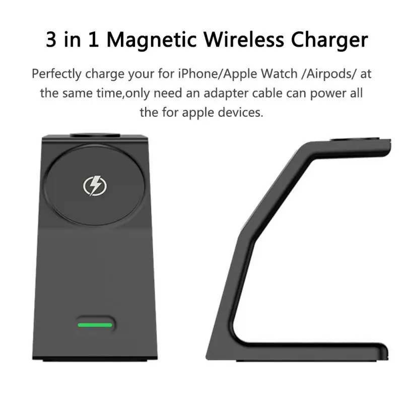 15W Qi Fast Wireless Charger Stand For iPhone 12 Series Apple Watch 3-in-1 Charging Dock Station For Airpods 
15W Qi Fast Wireless Charger Stand For iPhone 12 Series Apple Watch 3-in-1 Charging Dock Station For Airpods