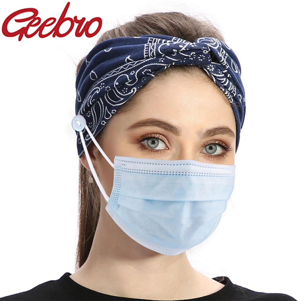 Geebro Women Headband With Button Flower Printed Hair Bandanna Summer Bohemian Head Wear For Ear Protection Facemask Yog
Geebro Women Headband With Button Flower Printed Hair Bandanna Summer Bohemian Head Wear For Ear Protection Facemask Yog