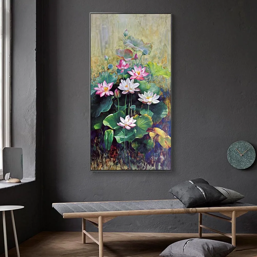 Lotus leaf Prosperous Canvas Painting Modern Poster Art Cuadros New Chinese Style Decor Wall Pictures for Living Room Aisle
Lotus leaf Prosperous Canvas Painting Modern Poster Art Cuadros New Chinese Style Decor Wall Pictures for Living Room Aisle