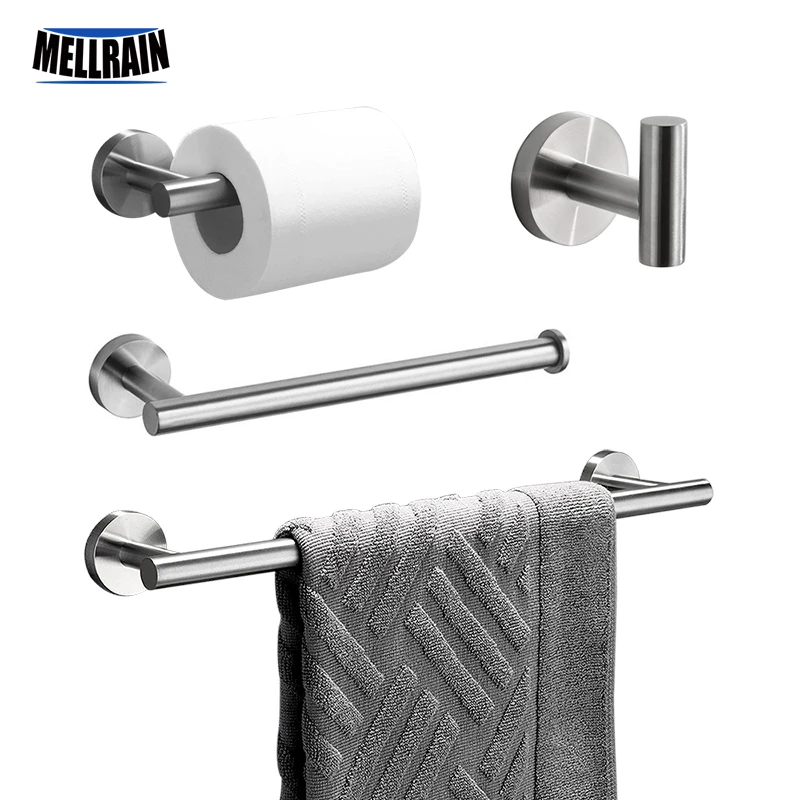 Round Bathroom Accessories Stainless Steel Brushed Toilet Paper Holder Towel Ring Robe Hook Towel Rail Bar Bathroom Hardware
Round Bathroom Accessories Stainless Steel Brushed Toilet Paper Holder Towel Ring Robe Hook Towel Rail Bar Bathroom Hardware
