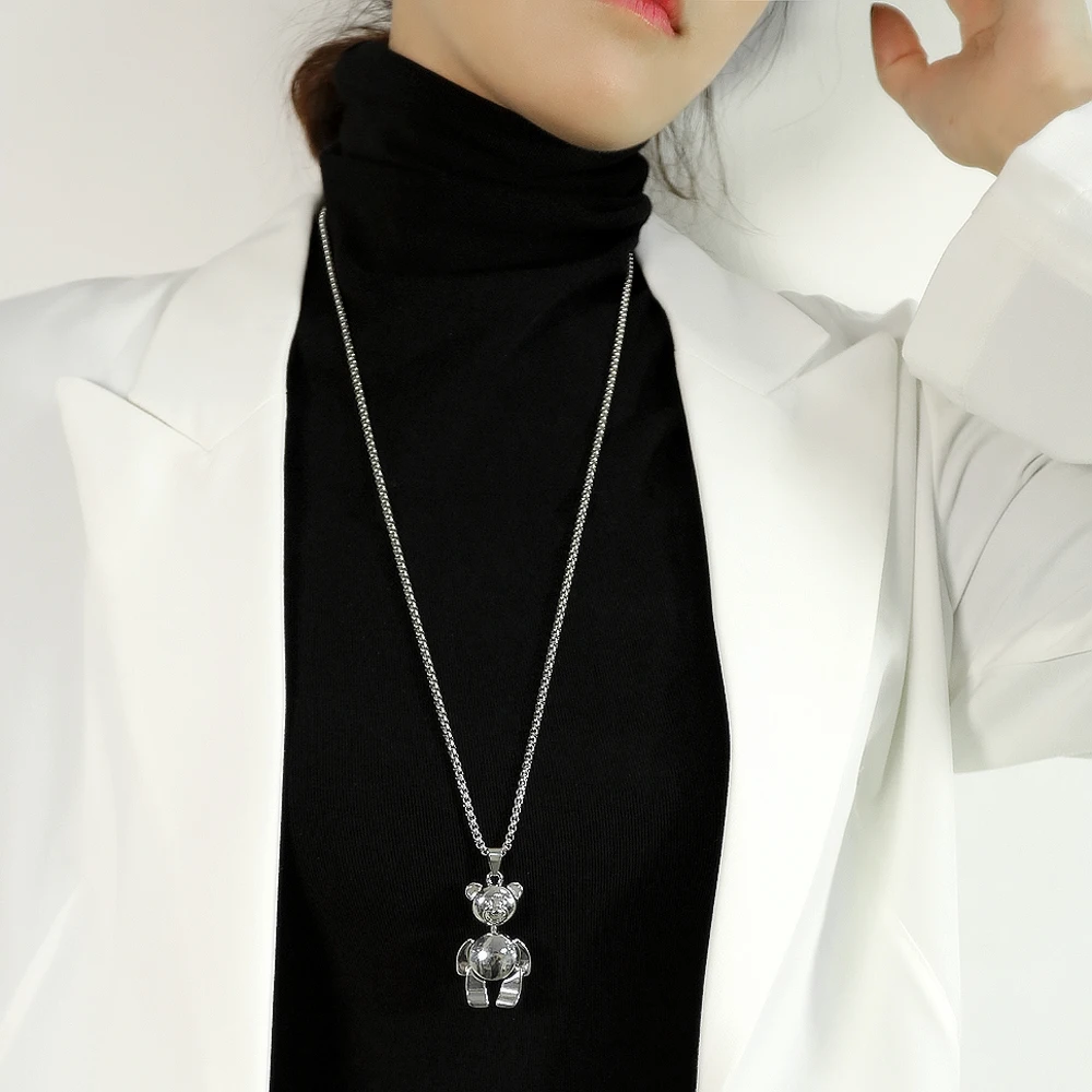 Cyue European Fashion Punk Little Bear Charm Pendant Stainless Steel Necklace Chain For Girl Boy Unisex Jewelry
Cyue European Fashion Punk Little Bear Charm Pendant Stainless Steel Necklace Chain For Girl Boy Unisex Jewelry