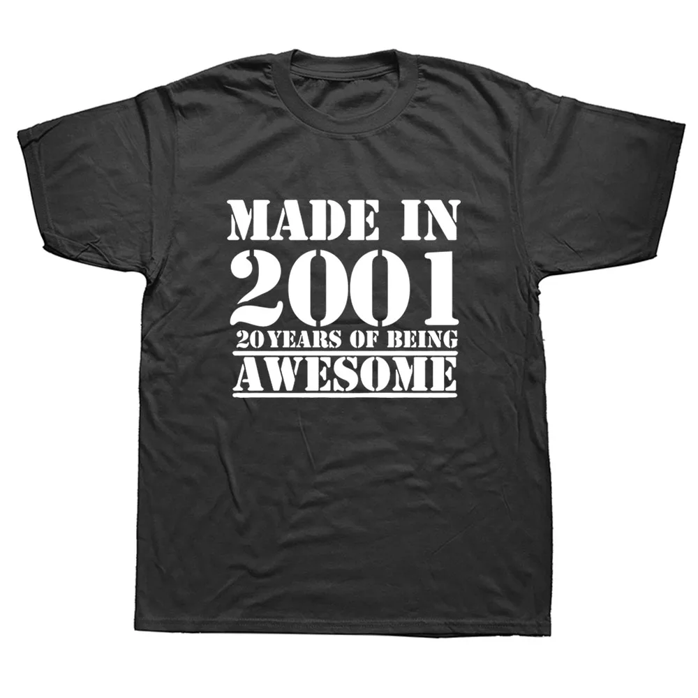 Забавные сделано в 2001 20 лет удивительные с принтом на день рождения шутка футболка мужу Повседневная футболка с короткими рукавами хлопков...
Забавные сделано в 2001 20 лет удивительные с принтом на день рождения шутка футболка мужу Повседневная футболка с короткими рукавами хлопков...