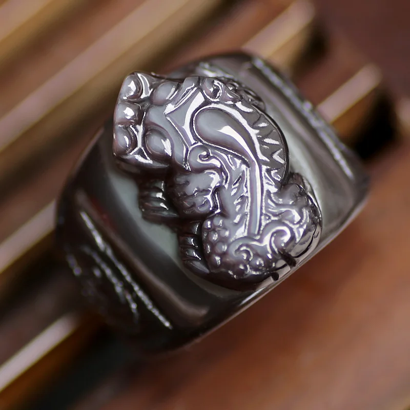 Sanyuanzheng Bao Obsidian Pi Xiu Ring Rainbow Eye Crystal Ring Money Drawing and Luck Changing Men's Thumb Ring Can Be Used as P
Sanyuanzheng Bao Obsidian Pi Xiu Ring Rainbow Eye Crystal Ring Money Drawing and Luck Changing Men's Thumb Ring Can Be Used as P