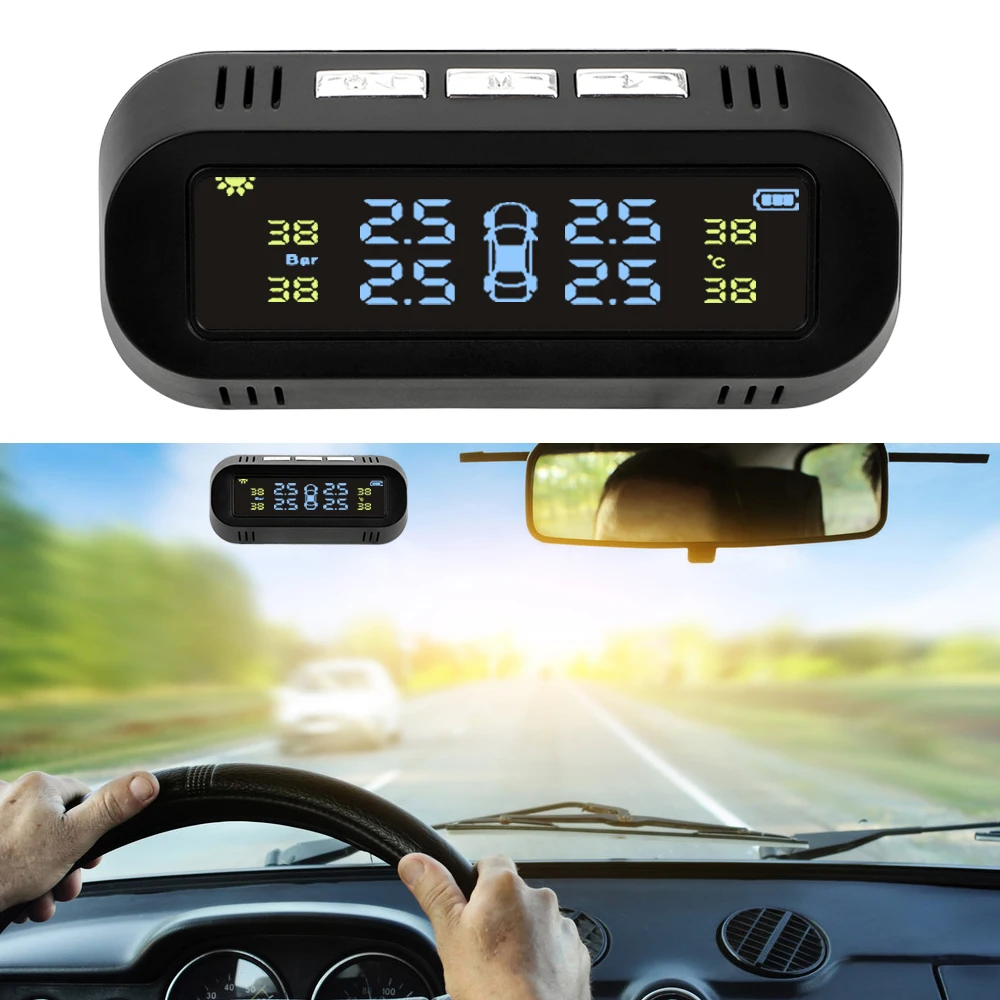 Car Tire Pressure Alarm Monitor System Temperature Warning Solar TPMS Digital Display Auto Security Intelligent With 4 Sensors
Car Tire Pressure Alarm Monitor System Temperature Warning Solar TPMS Digital Display Auto Security Intelligent With 4 Sensors