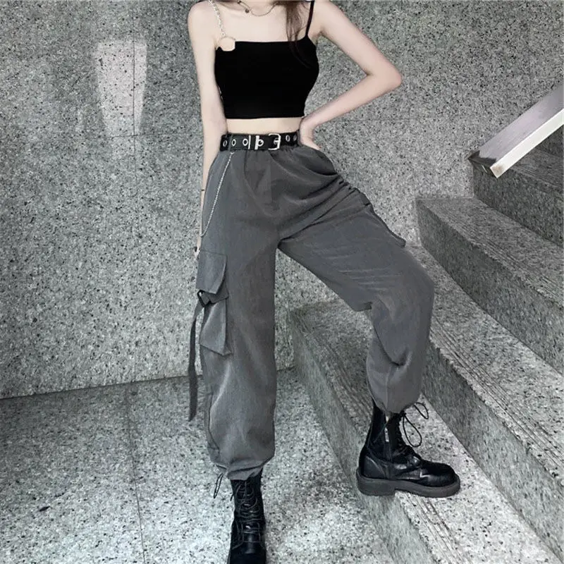 Women Gothique Cargo Pants Women Punk Black Pants 2021 Spring Harajuku Gray Plus Size Hippie Women Trousers Streetwear Pants
Women Gothique Cargo Pants Women Punk Black Pants 2021 Spring Harajuku Gray Plus Size Hippie Women Trousers Streetwear Pants