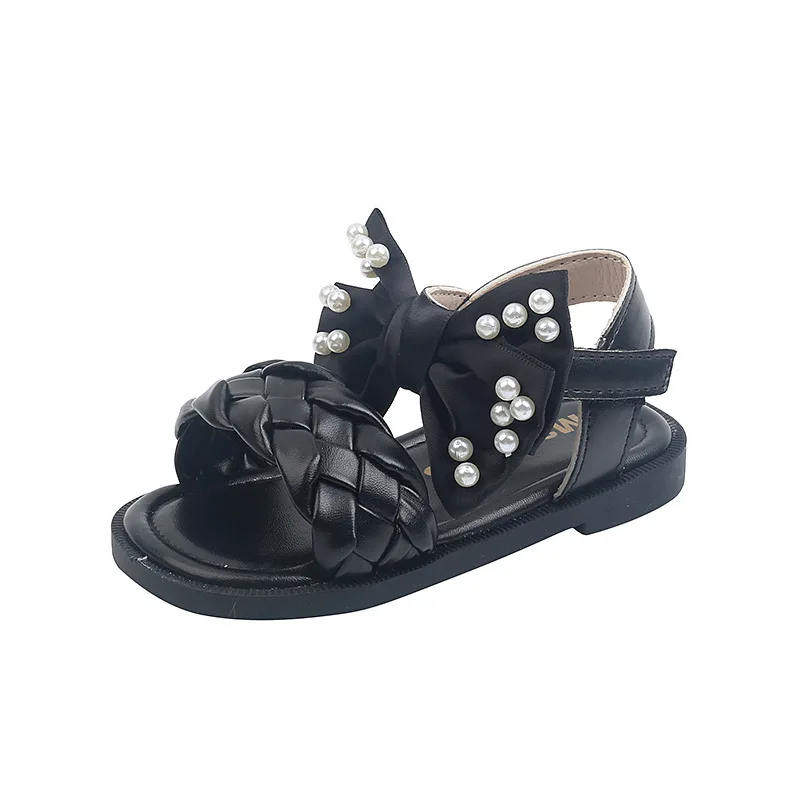 In Summer, The New Girls' Pearl Bow Sandals Are Woven Shoes Shoes for Kids Girls Sandals 
In Summer, The New Girls' Pearl Bow Sandals Are Woven Shoes Shoes for Kids Girls Sandals