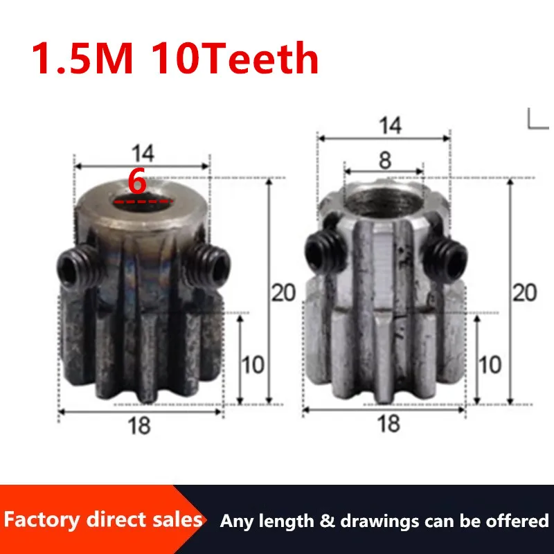 Фото 1 шт. 5 модуль = м 10 зубьев прямозубчатая шестерня с настольным металлическим