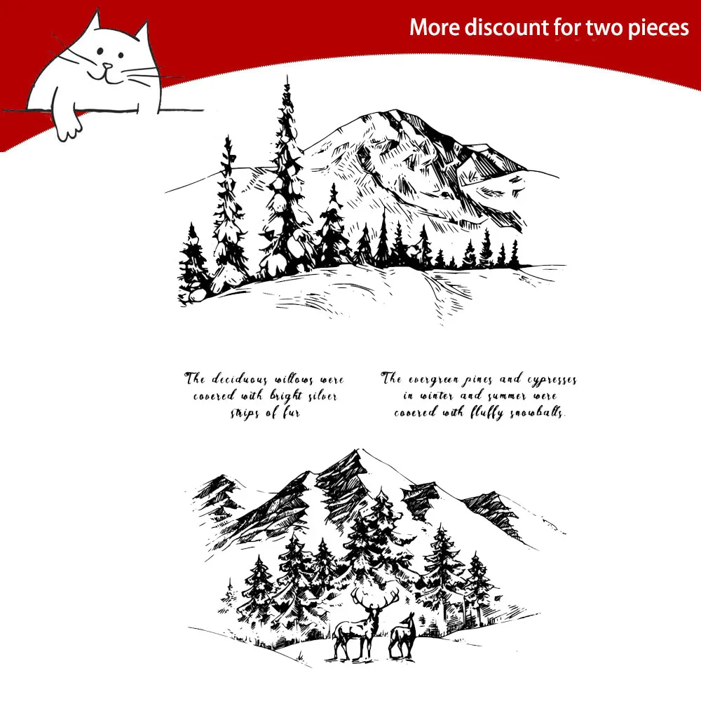 Mountain Scenery Clear Stamps For Scrapbooking Card Making Photo Album Silicone Stamp DIY Decorative Crafts
Mountain Scenery Clear Stamps For Scrapbooking Card Making Photo Album Silicone Stamp DIY Decorative Crafts