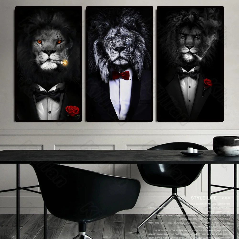 Black Cigar Lion Gentleman Frameless Poster Home Bedroom Fresco Living Room Decoration Canvas Painting Hd Print Modern Style
Black Cigar Lion Gentleman Frameless Poster Home Bedroom Fresco Living Room Decoration Canvas Painting Hd Print Modern Style