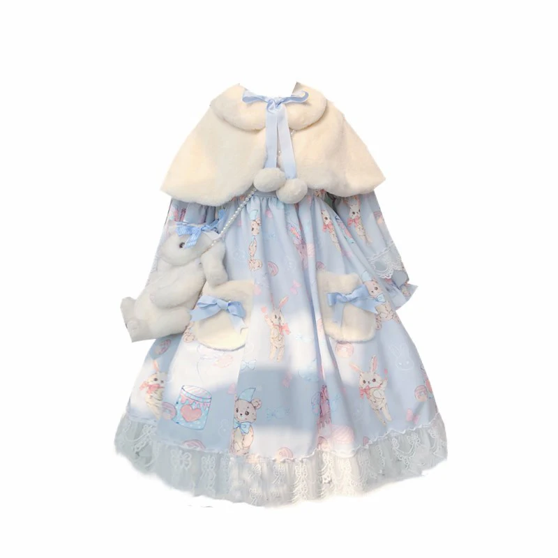 Autumn Winter Sweet Janpanese Lolita Dress Women Cute Rabbit Bear Doughnut Cartoon Long Sleeve Dress Girls Bow Princess Dresses
Autumn Winter Sweet Janpanese Lolita Dress Women Cute Rabbit Bear Doughnut Cartoon Long Sleeve Dress Girls Bow Princess Dresses