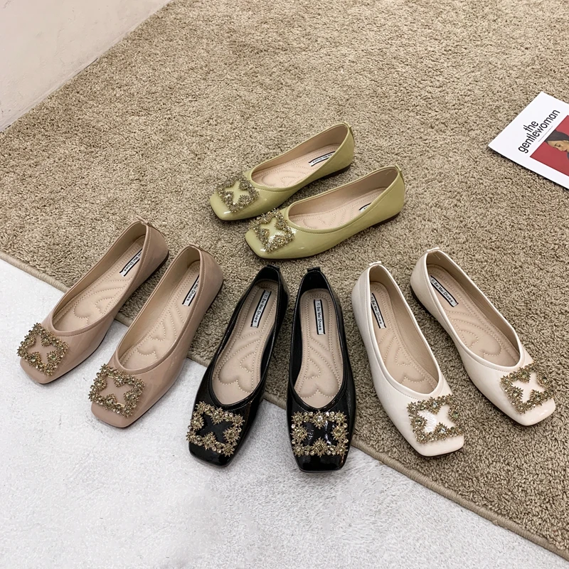 ELLALEE Women Low Heel Pumps Crystal Square Button Loafers Handmade Fashion Summer Metal Decoration Office Ladies Shoes
ELLALEE Women Low Heel Pumps Crystal Square Button Loafers Handmade Fashion Summer Metal Decoration Office Ladies Shoes