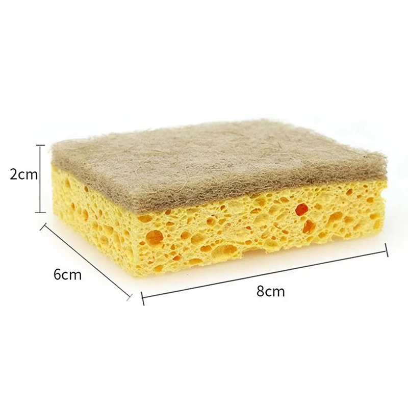 

1Pc Natural Plant Based Scrub Sponge Pad Palm Fiber Dishwashing Kitchen Scrubber Non Scratch Compostable 2-Sided Sponges