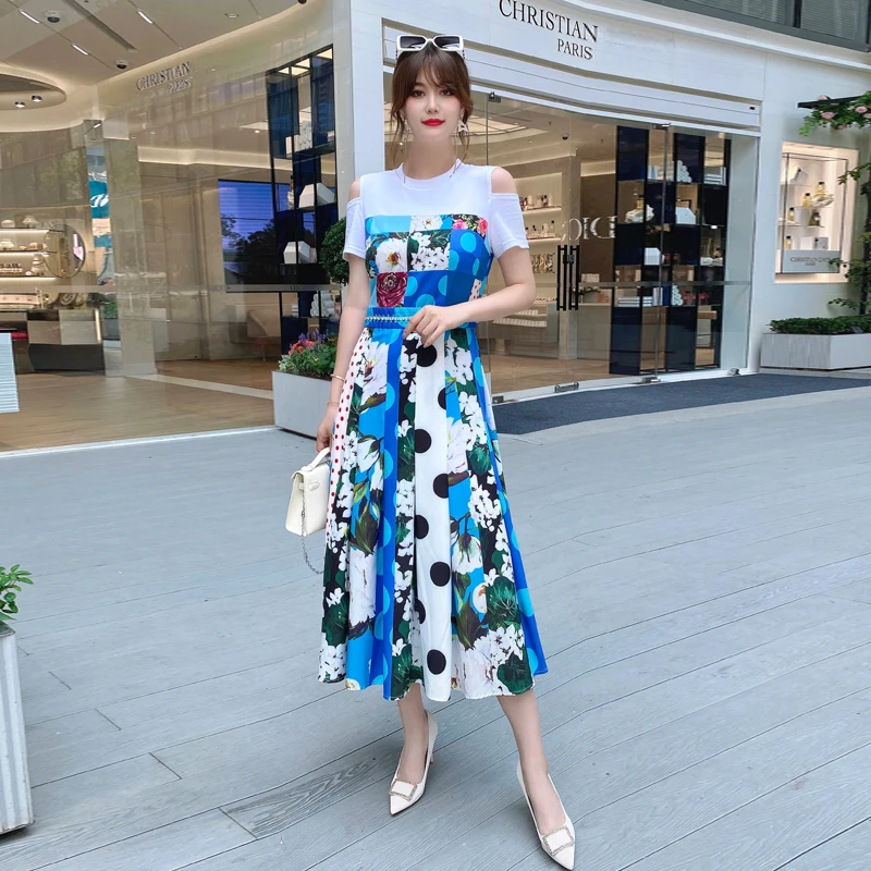 DIDABOLE Designer 2021 Summer New Exquisite Print Blue Patchwork Women'S Party Casual Elegant Midi Off Shoulder Dress
DIDABOLE Designer 2021 Summer New Exquisite Print Blue Patchwork Women'S Party Casual Elegant Midi Off Shoulder Dress
