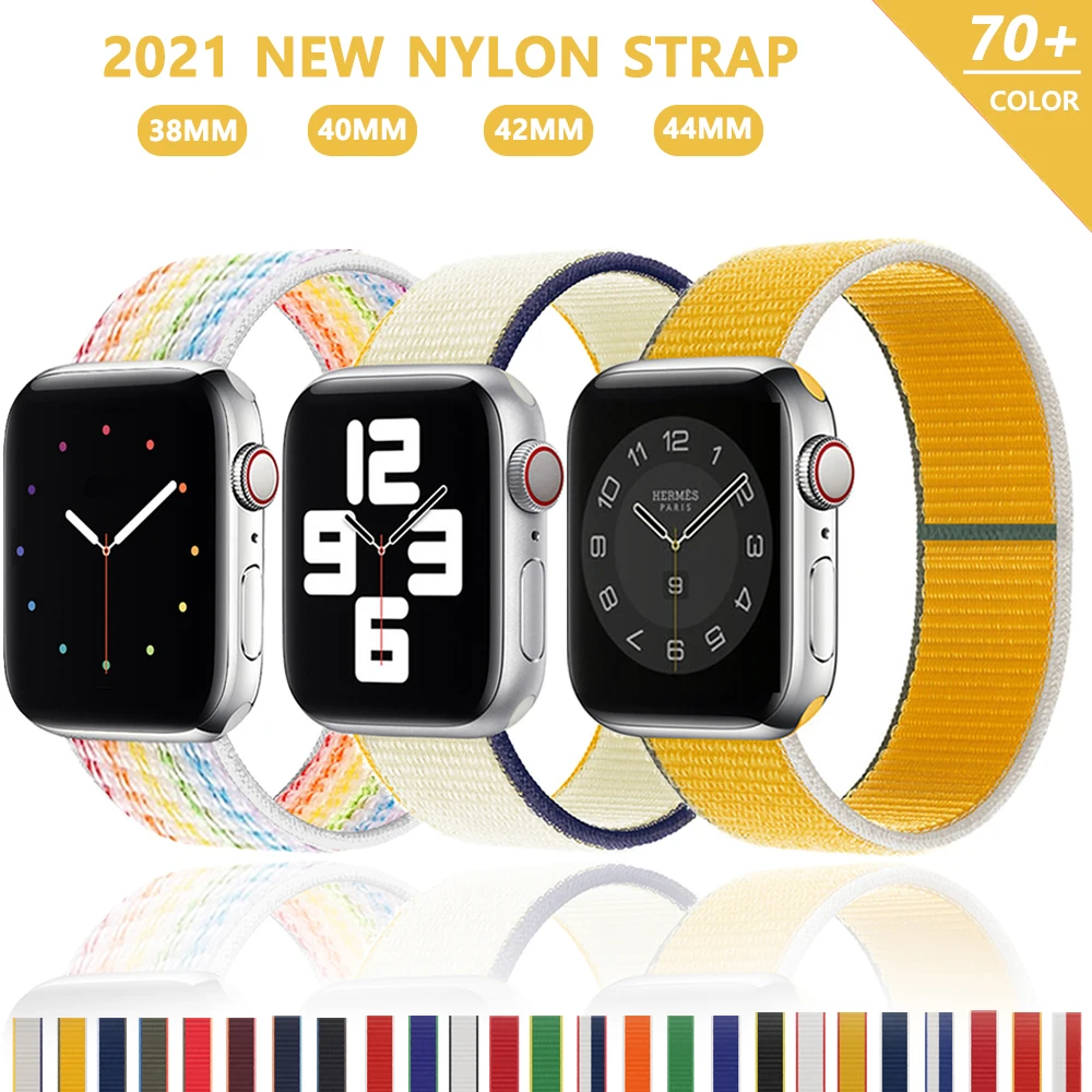 Nylon Loop Strap for apple watch band 44mm 40mm 38mm 42mm 44 mm iWatch bracelet correa Watchband for apple watch 6 5 4 3 se band 
Nylon Loop Strap for apple watch band 44mm 40mm 38mm 42mm 44 mm iWatch bracelet correa Watchband for apple watch 6 5 4 3 se band