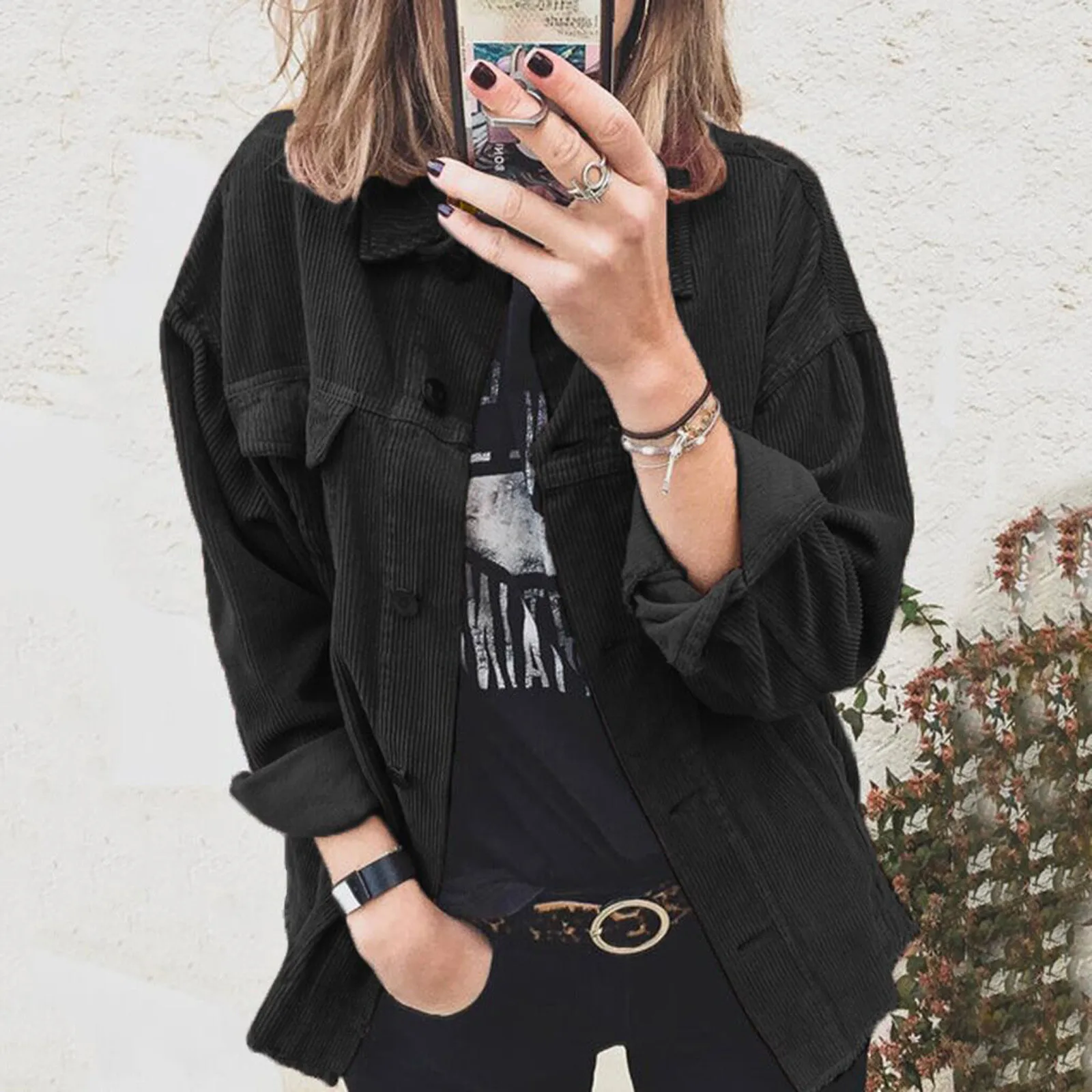 Harajuku Jacket Coats For Women Autumn Vintage Solid Color Loose Casual Turn Down Collar Jacket With Pocket Mujer Feminina 4
Harajuku Jacket Coats For Women Autumn Vintage Solid Color Loose Casual Turn Down Collar Jacket With Pocket Mujer Feminina 4