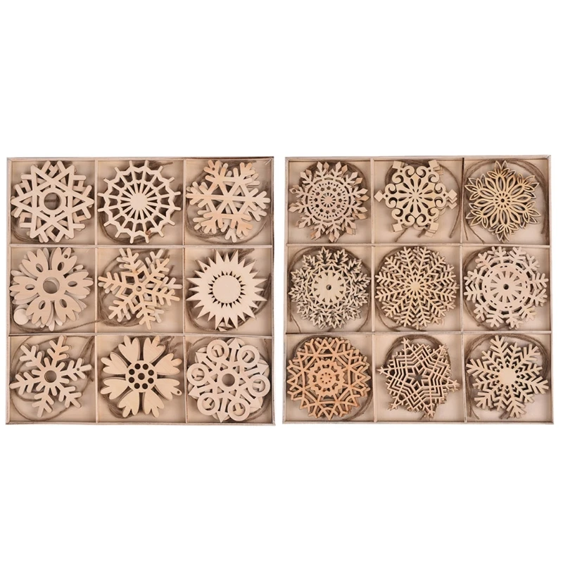 27 Pcs Wooden Snowflakes Ornaments Xmas Trees Pendant Party Home Bar Decorations
27 Pcs Wooden Snowflakes Ornaments Xmas Trees Pendant Party Home Bar Decorations