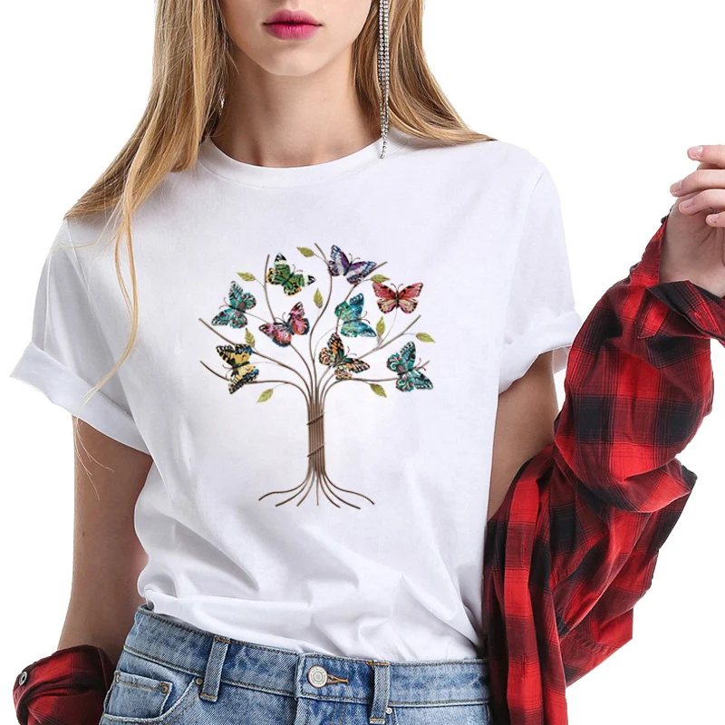 Женская футболка с круглым вырезом, коротким рукавом и принтом
Женская футболка с круглым вырезом, коротким рукавом и принтом