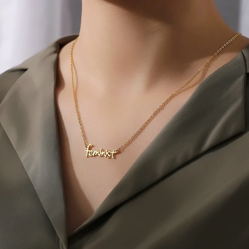 New Stainless Steel Letter Feminist Necklace Women Female Strong Woman Girls Power Fashion Jewelry Best Friend Pendant Necklace
New Stainless Steel Letter Feminist Necklace Women Female Strong Woman Girls Power Fashion Jewelry Best Friend Pendant Necklace
