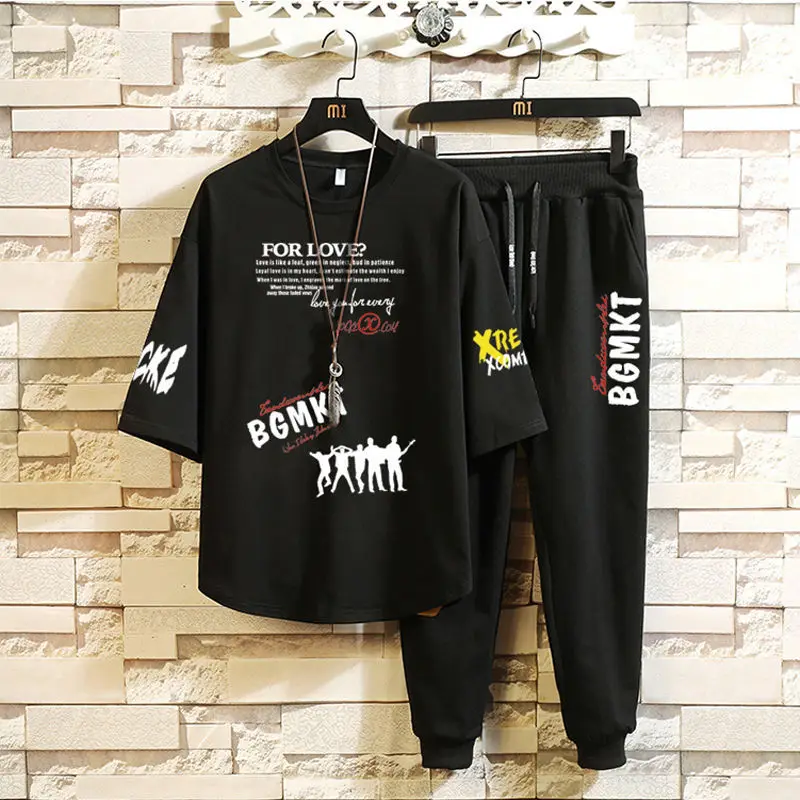 Sports Suit Men's Summer Casual Set of Clothes Korean Style Loose Trend Men's Short-sleeved T-shirt
Sports Suit Men's Summer Casual Set of Clothes Korean Style Loose Trend Men's Short-sleeved T-shirt