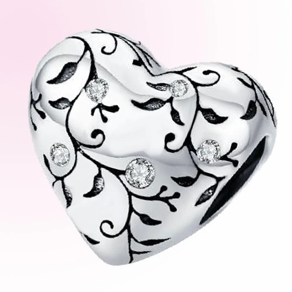 Real 925 Sterling Silver Sparkling CZ Accessories for jewelry Heart-shaped retro pattern love heart Fashion DIY Jewelry
Real 925 Sterling Silver Sparkling CZ Accessories for jewelry Heart-shaped retro pattern love heart Fashion DIY Jewelry