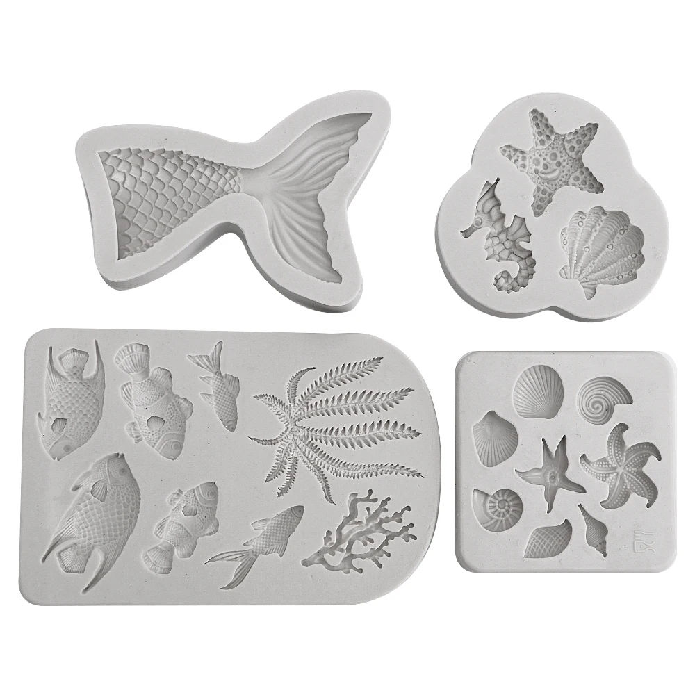 DIY Fondant Silicone Mold Pendant Marine Animals Plants Shape Epoxy Resin Mold Cake Baking Tool Used For jewelry Craft Making
DIY Fondant Silicone Mold Pendant Marine Animals Plants Shape Epoxy Resin Mold Cake Baking Tool Used For jewelry Craft Making