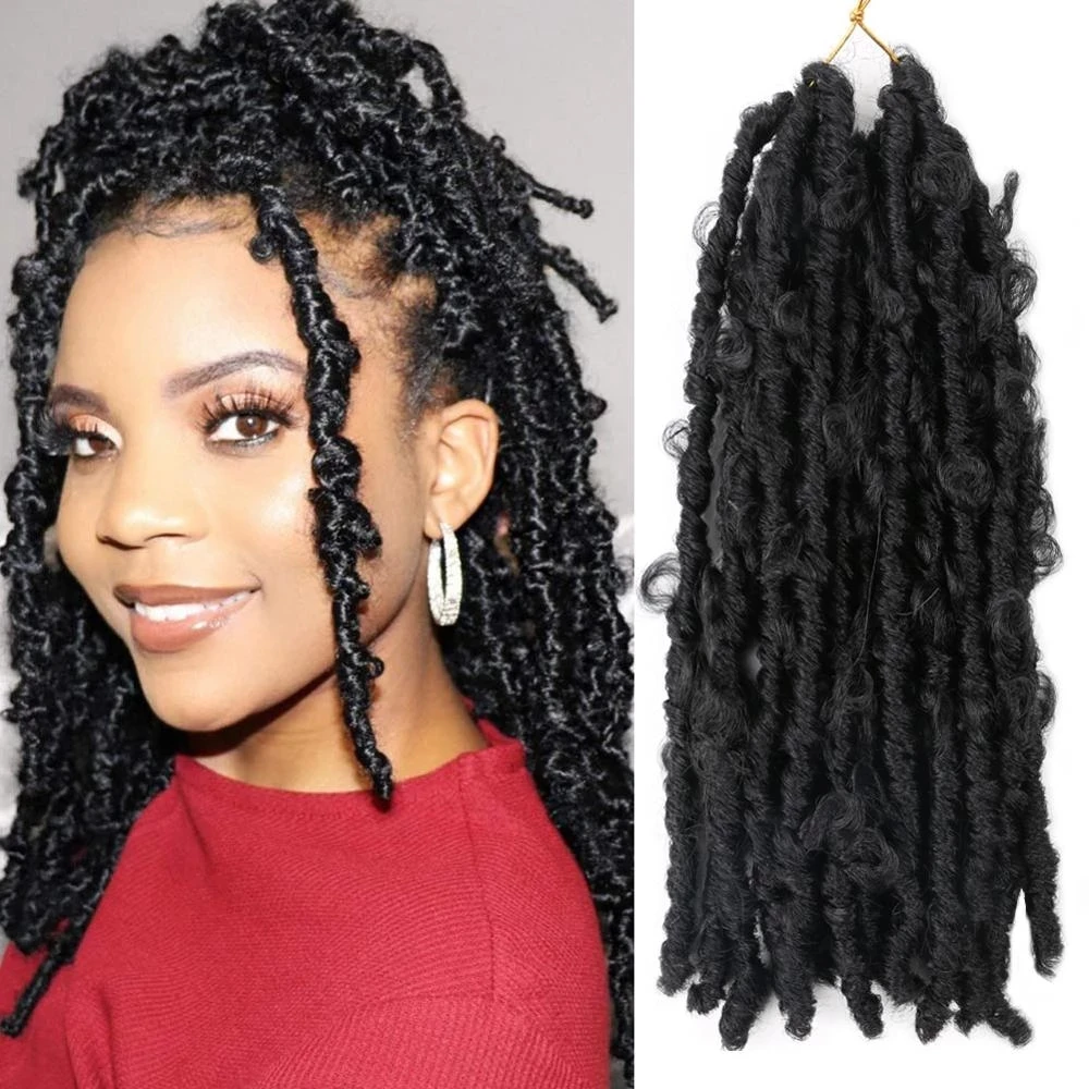 BellQueen Butterfly Faux Locs Synthetic Distressed Locs 14 Inch Soft Crochet Braids Pre Looped Butterfly Bob Locs Crochet Hair
BellQueen Butterfly Faux Locs Synthetic Distressed Locs 14 Inch Soft Crochet Braids Pre Looped Butterfly Bob Locs Crochet Hair