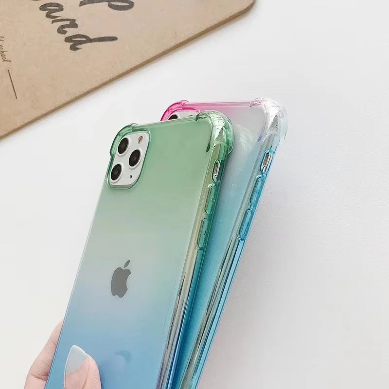 Прозрачный чехол градиентного цвета для iphone 11 Pro MAX Fashion Gasbag прозрачный мягкий из