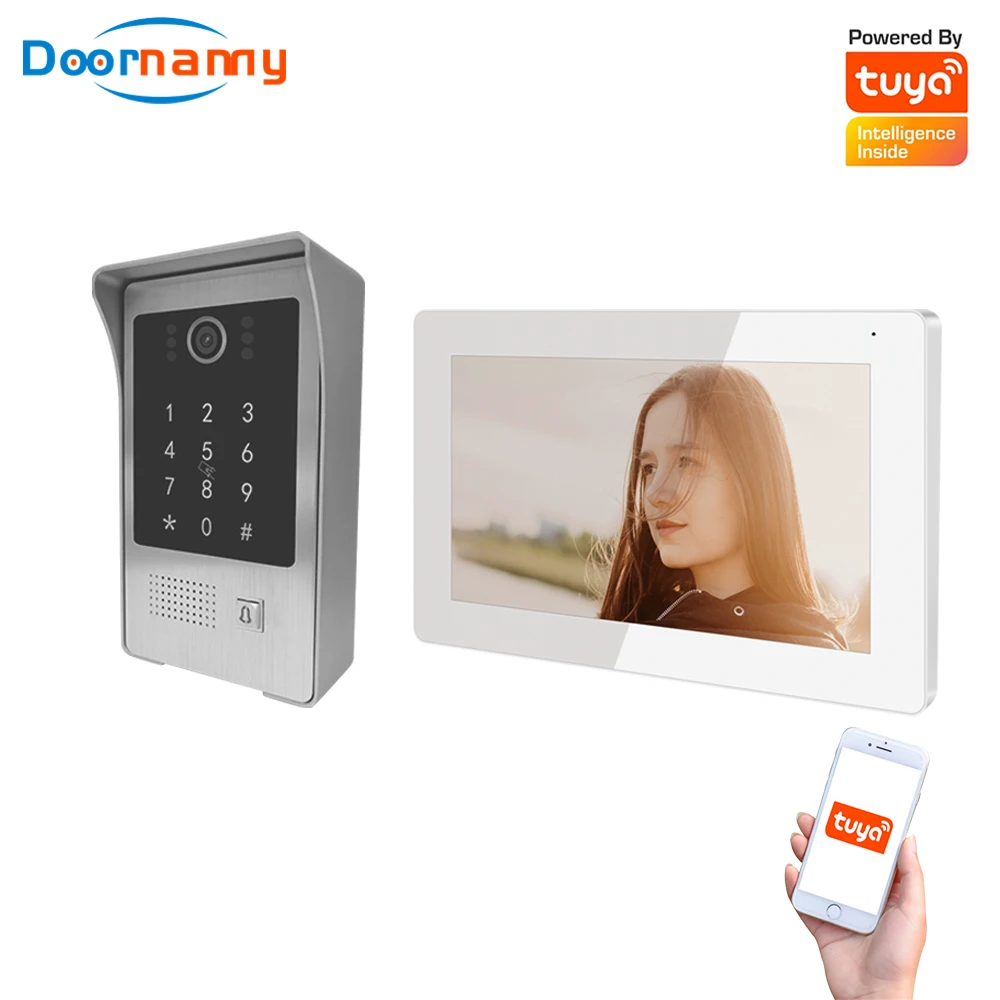 

Doornanny WiFi Video Doorbell Video Intercom System Apartment 960P ID Card Password Unlock Remote Unlock Tuya Full Touch Screen