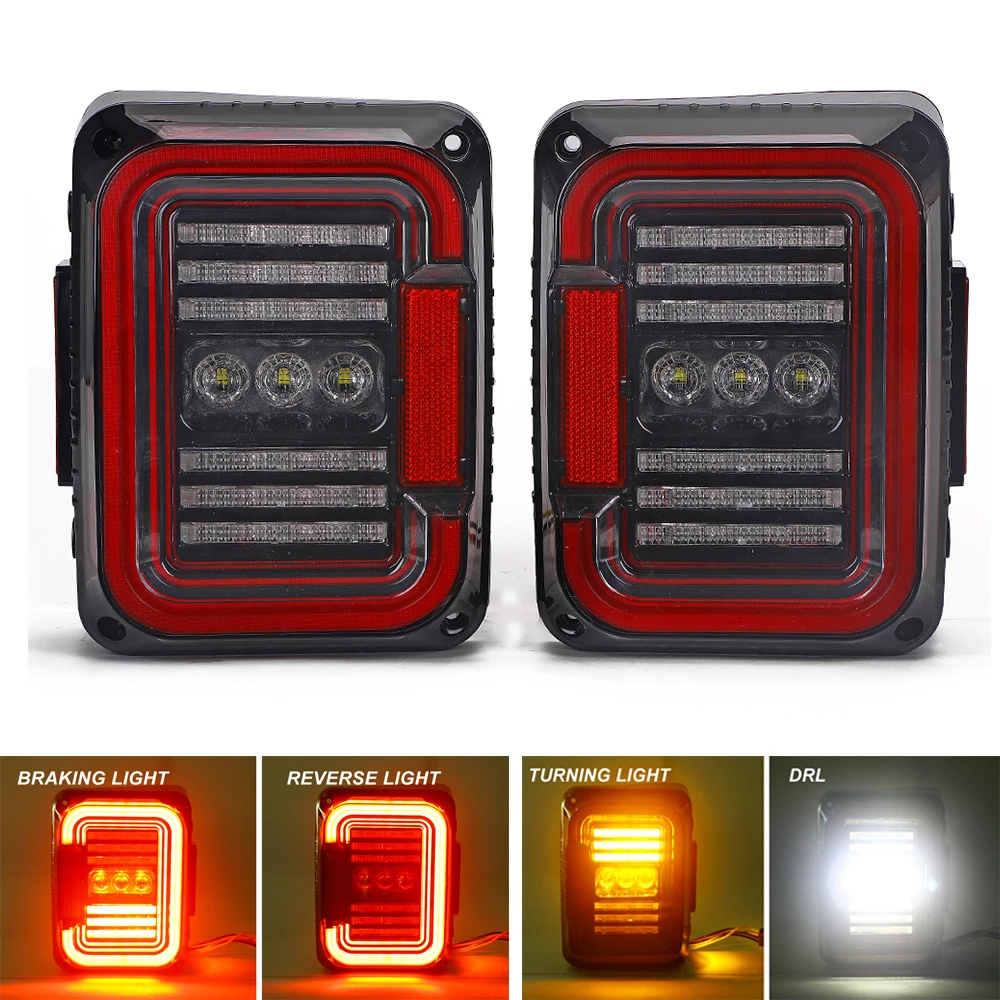 LED Tail Light Brake/Reverse/Parking Stop Rear Lamp with DRL For 07-15 J-eep Wrangler CJ JK TJ Replacement TailLight.
LED Tail Light Brake/Reverse/Parking Stop Rear Lamp with DRL For 07-15 J-eep Wrangler CJ JK TJ Replacement TailLight.