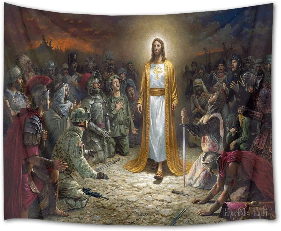 

Christmas Jesus Christ Tapestry Wall Hanging 3d Watercolor Wall Art For Bedroom Living Room Dorm