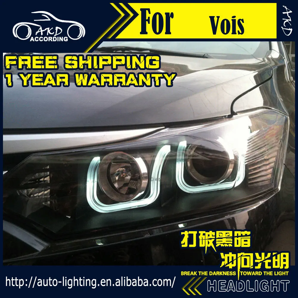 

AKD Car Styling Head Lamp for Toyota Vois Headlights 2013-2015 Vois LED Headlight DRL H7 D2H Hid Option Angel Eye Bi Xenon Beam