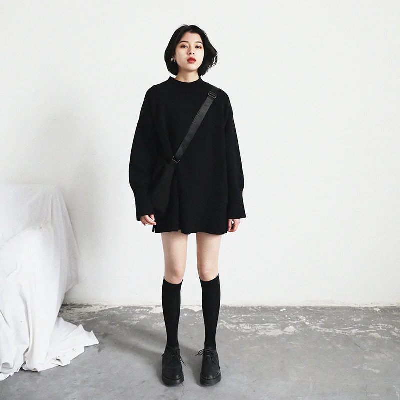 2021 Autumn Winter Pullover Women Loose Sweaters Harajuku Chic Solid Knitted Jumper Pull Femme Korean Fashion Streetwear
2021 Autumn Winter Pullover Women Loose Sweaters Harajuku Chic Solid Knitted Jumper Pull Femme Korean Fashion Streetwear