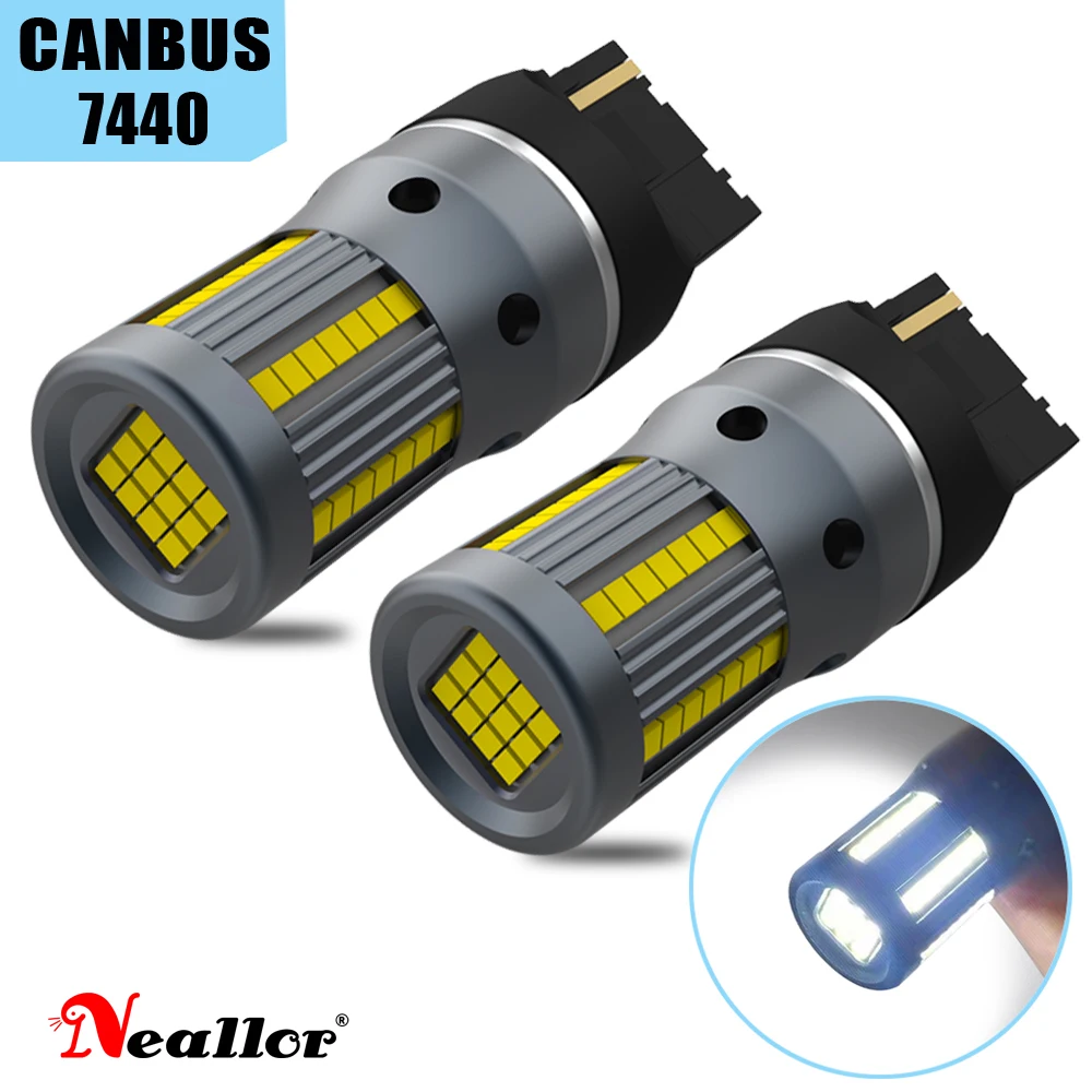 

2Pcs W21/5W LED Canbus No Error Turn Signal Lamp No Hyper Flash T20 W21W WY21W 7440 LED Bulb Yellow Amber 12V 1156 P21W PY21W Vw