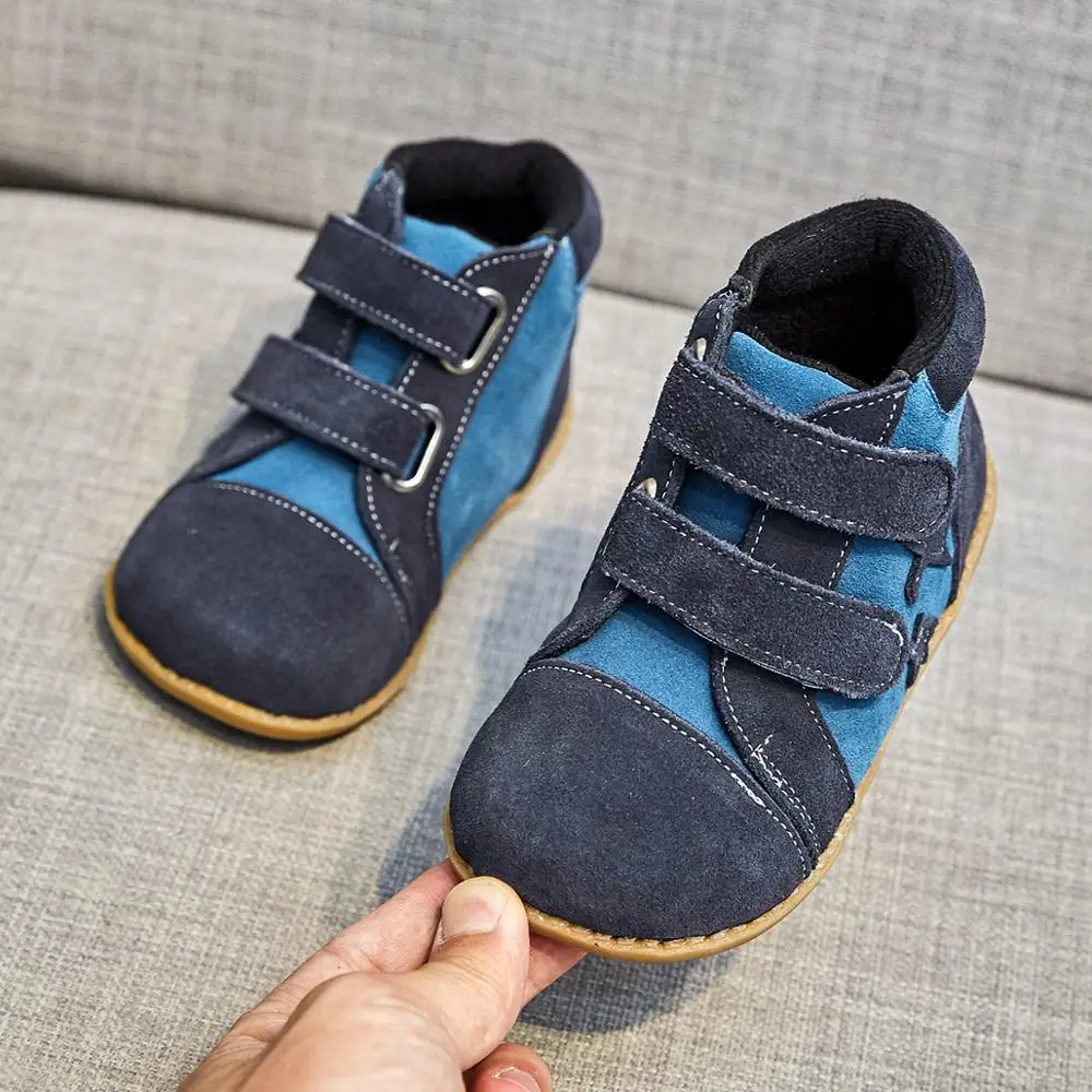Tipsietoes/Новинка Зимняя детская обувь Кожаная для малышей Детские зимние ботинки