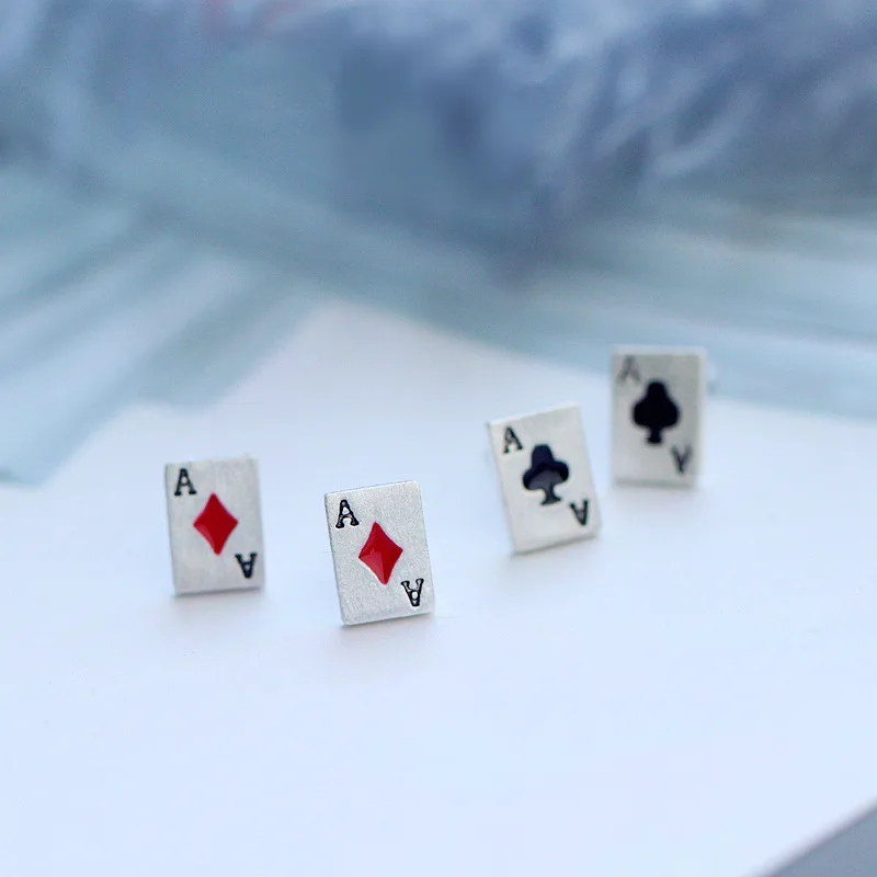 Original personality hipster couple silver earrings creative lucky playing cards S925 sterling silver earrings jewelry
Original personality hipster couple silver earrings creative lucky playing cards S925 sterling silver earrings jewelry